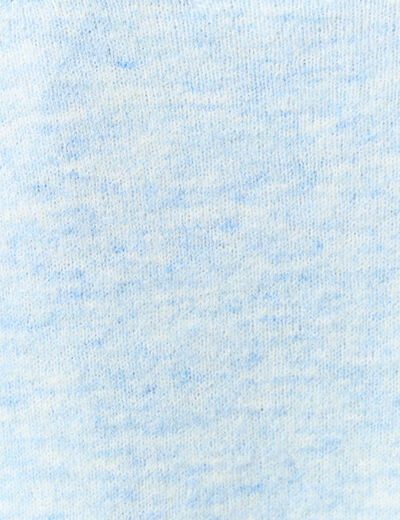Pull col v manches 3/4 bleu ciel femme