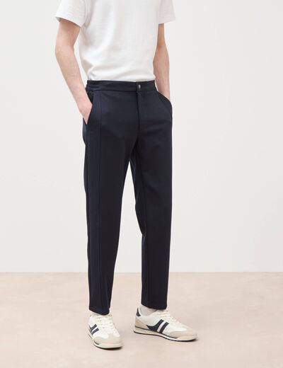 Pantalon droit longueur 32 bleu marine homme
