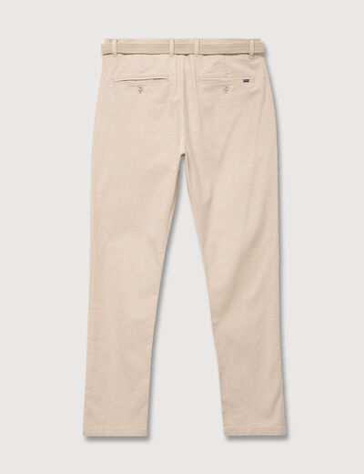 Pantalon chino avec ceinture sable homme