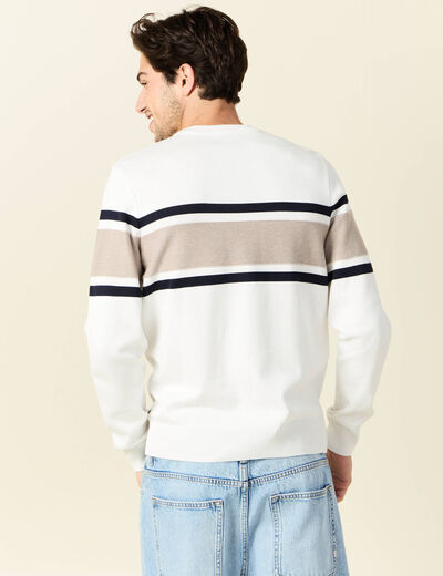 Pull manches longues ecru homme