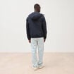 Parka coupe r&eacute;guli&egrave;re &agrave; capuche bleu marine homme