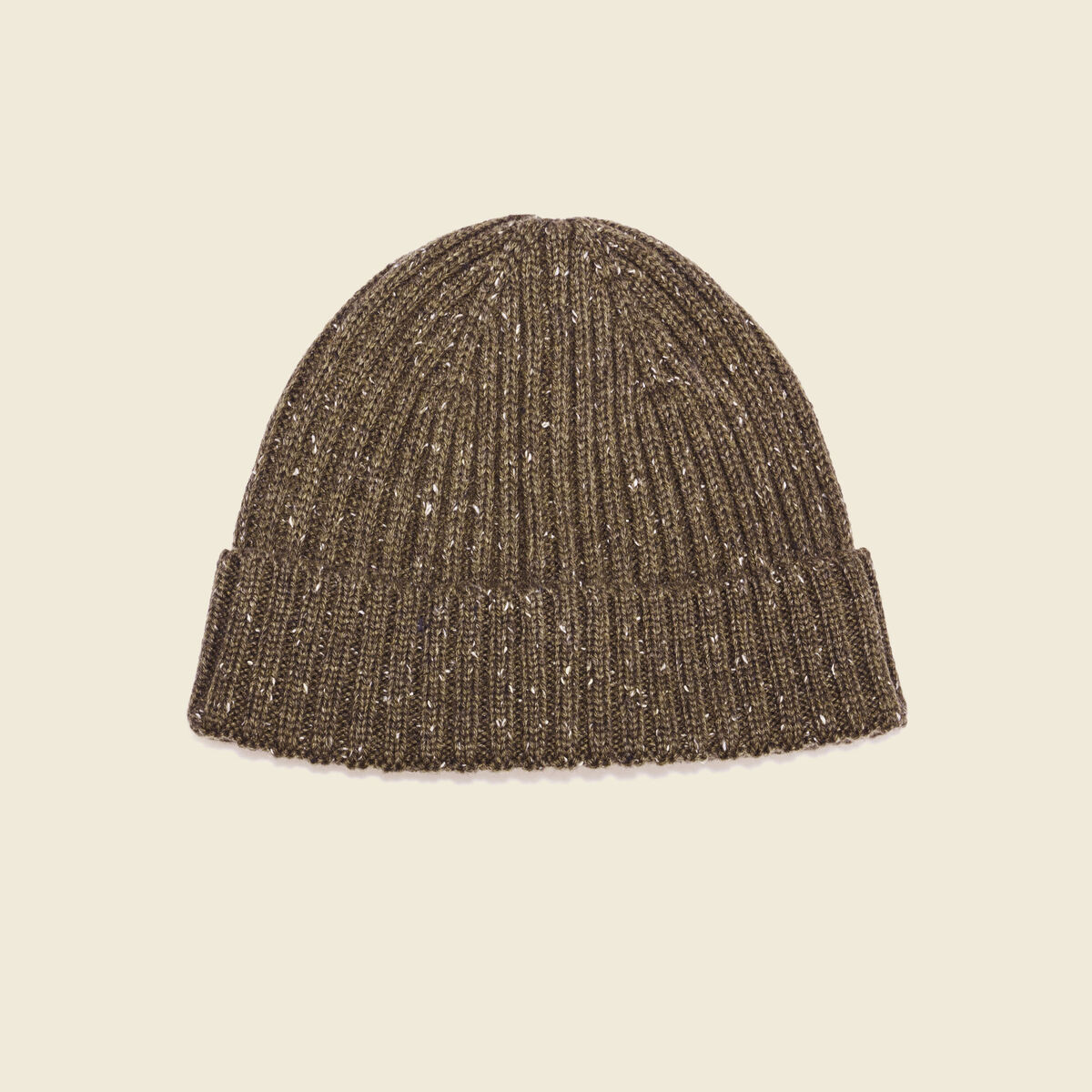 Bonnet tricot&eacute; vert kaki homme