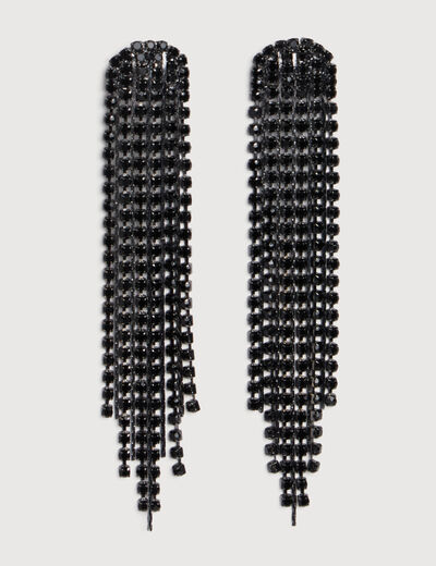 Boucles d'oreilles avec strass noir femme