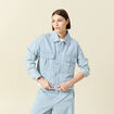 Veste en coton manches longues denim bleach femme