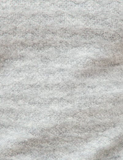 Pull manches longues col bateau gris femme