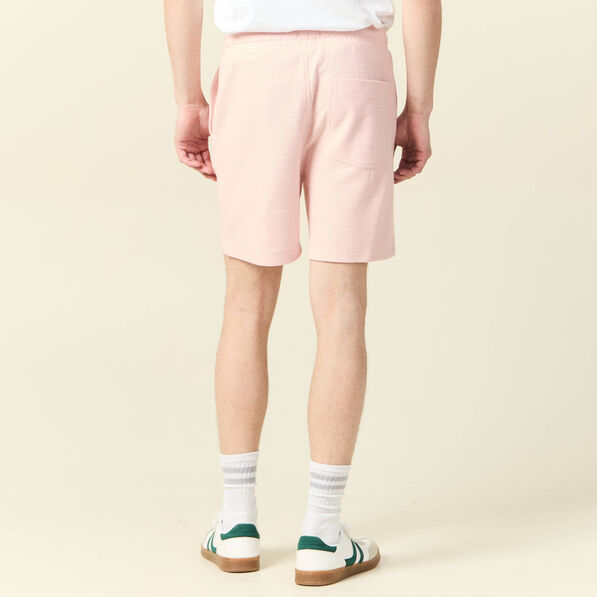 Short droit avec cordon rose clair homme