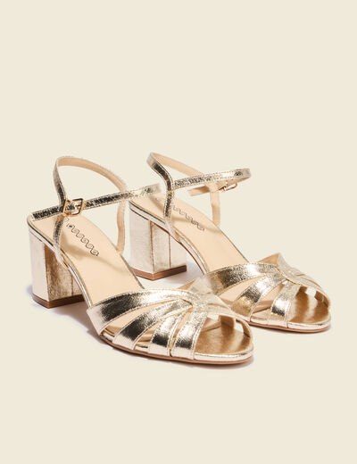 Sandales &agrave; talons couleur or femme