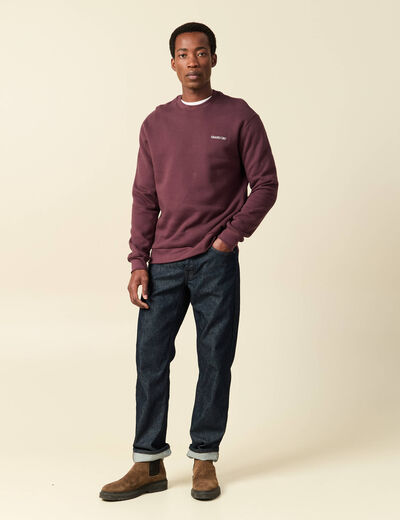 Jeans straight longueur 32 en coton denim brut rinse homme