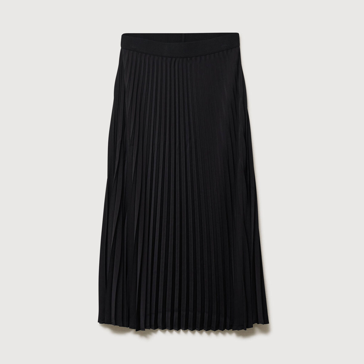 Jupe longue &eacute;vas&eacute;e pliss&eacute;e noir femme