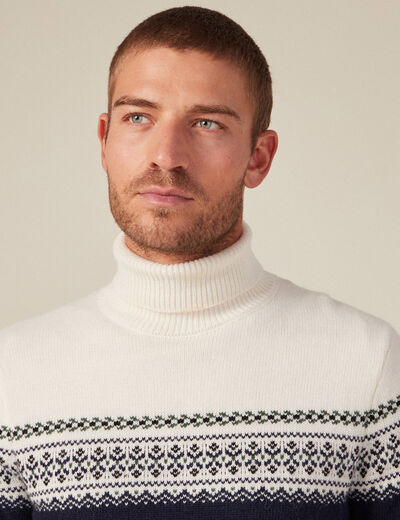 Pull manches longues vert kaki homme