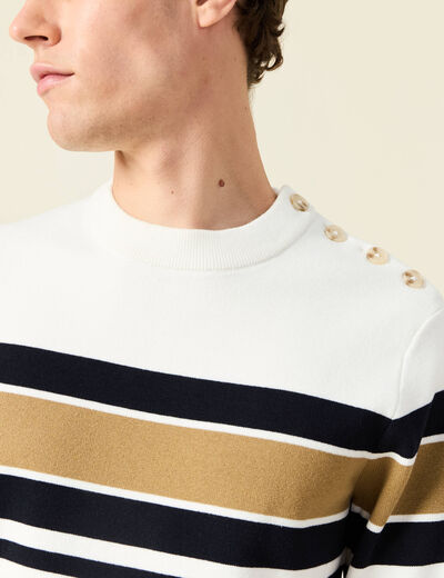 Pull éco-responsable ecru homme