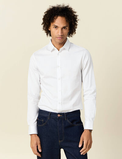 Chemise manches longues blanc homme