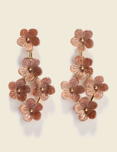 Boucles d'oreilles vieux rose femme