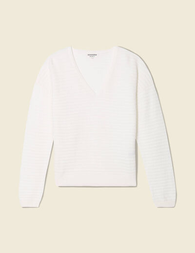 Pull éco-responsable ecru femme