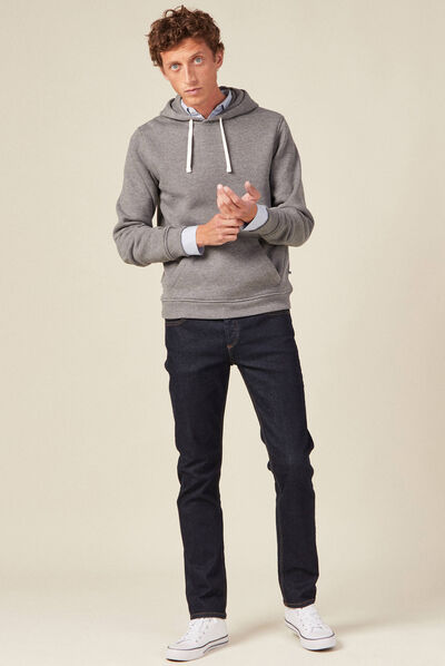 Sweat manches longues gris foncé homme
