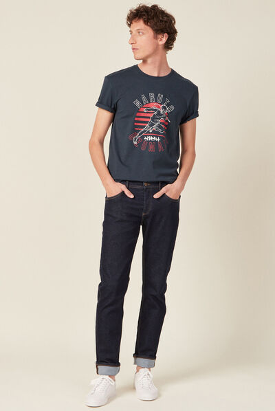 T-shirt manches courtes Naruto bleu marine homme