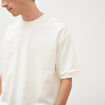 Sweat ample col rond manches courtes ecru homme