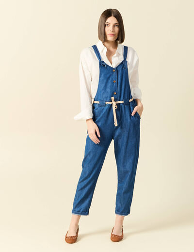 Salopette en denim denim stone femme