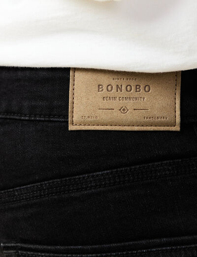 Jeans straight longueur 32 denim noir homme