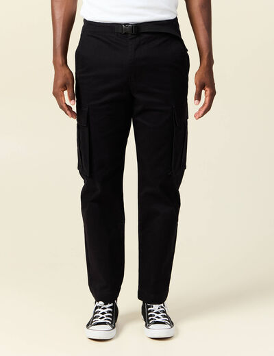 Pantalon cargo poches côtés noir homme