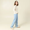 Pull manches longues ajouré creme femme