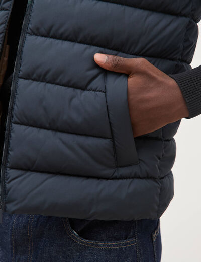 Doudoune courte sans manches bleu marine homme