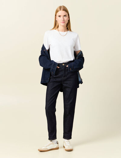 Jeans mom fabriqué en France denim brut femme