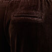 Pantalon large taille haute en velours marron fonc&eacute; femme