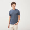 T-shirt cintr&eacute; col rond manches courtes bleu gris homme
