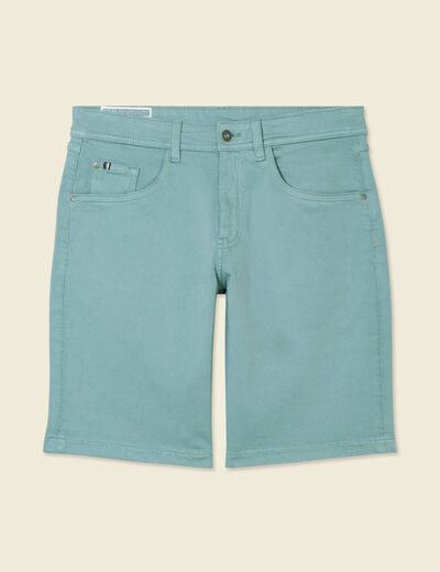 Bermuda droit 5 poches vert foncé homme