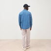 Chemise col am&eacute;ricain manches longues denim stone homme