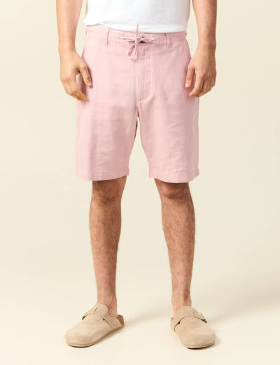 Bermuda chino rose pastel homme