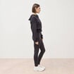 Sweat boyfriend &agrave; capuche gris fonc&eacute; femme