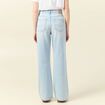 Jeans large taille haute denim bleach femme