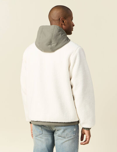 Blouson à capuche ecru homme