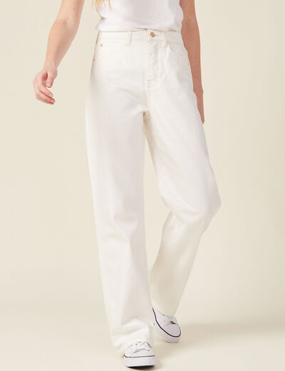 Jeans éco-responsable denim blanc femme