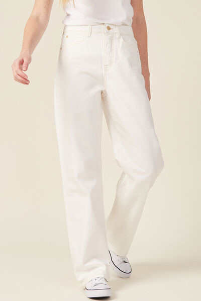 Jeans éco-responsable denim blanc femme