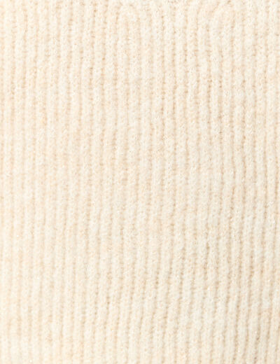 Pull manches longues creme femme