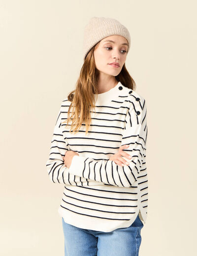 Pull manches longues bleu marine femme