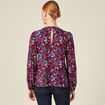 Blouse manches longues col rond marron femme