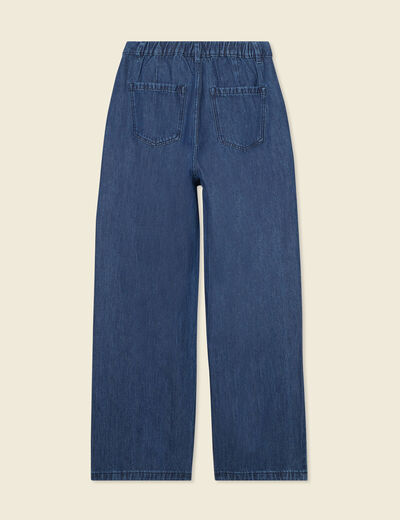 Jeans large à pinces denim brut femme