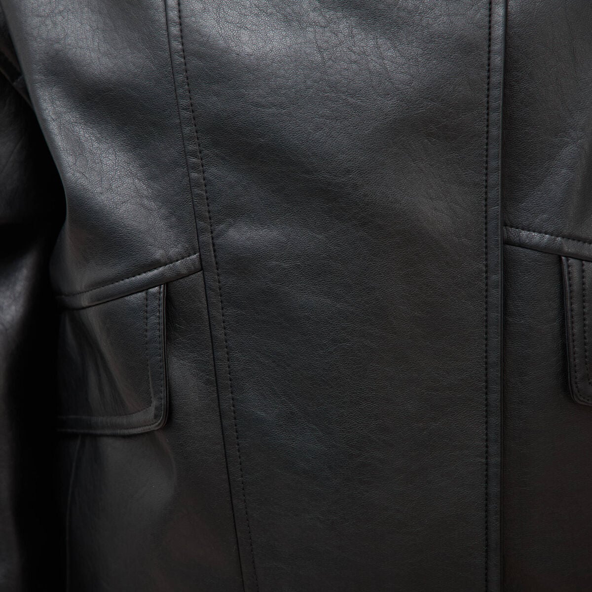 Blouson manches longues similicuir noir femme