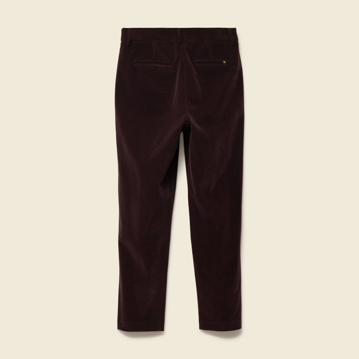 Pantalon flare taille haute en velours marron fonc&eacute; femme