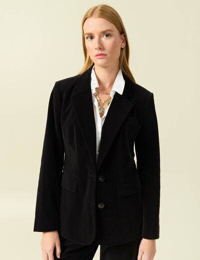 Veste blazer velours noir femme