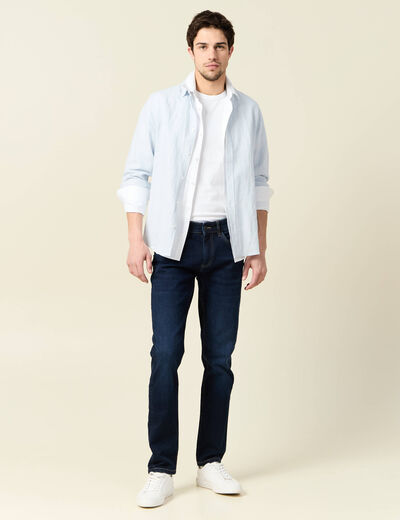 Jeans slim 5 poches denim brut homme