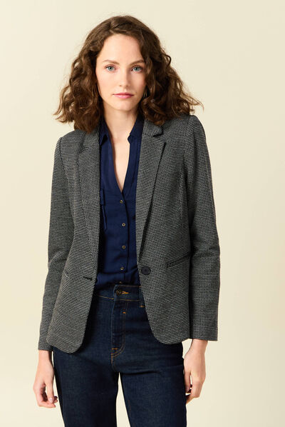 Veste blazer droite noir femme