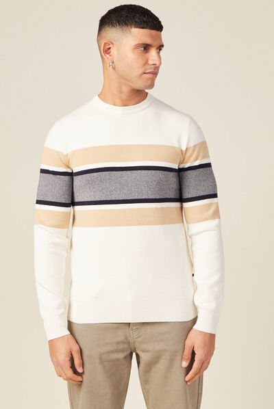 Pull éco-responsable ecru homme