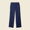 Pantalon cargo straight bleu marine femme