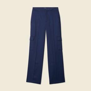 pantalon cargo straight bleu marine femme Pantalon cargo straight bleu marine femme