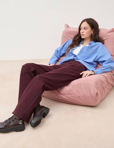 Jeans flare taille standard bordeaux femme